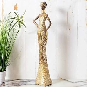 Image of Hestia Gold Collection - Lady Figurine Hands on Hips 52cm