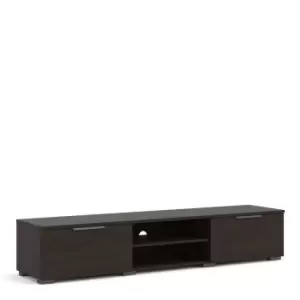 Image of Match TV Unit 2 Drawers 2 Shelf In Rovere Gessato Dark Oak