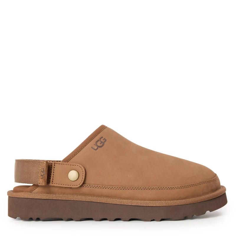 Image of Ugg Mens Gldncoast Goldencoast Cotton Flat Mules Dark Chestnut male 8 (42)