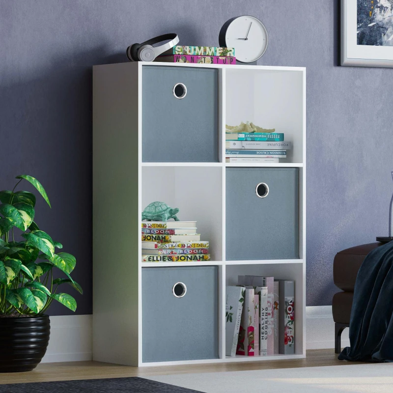 Image of Lassic 2x3 Cube Storage Unit (W) + Set of 3 Storage Cubes Grey unisex 2x3