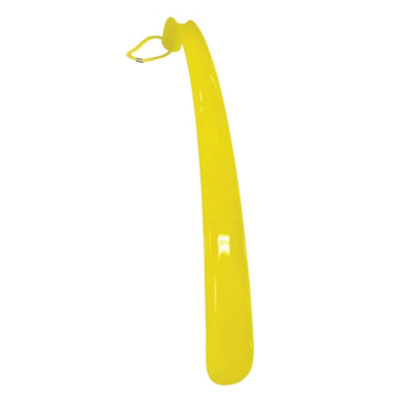 Image of Loops Yellow Plastic Shoe Horn - 40cm Long Shoe Remover Tool - Handheld Disability Aid Yellow