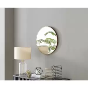Image of Furniturebox Emma 60cm Round Art Deco Copper Frame Wall Mirror Hallway Living Room Dining Room Bedroom