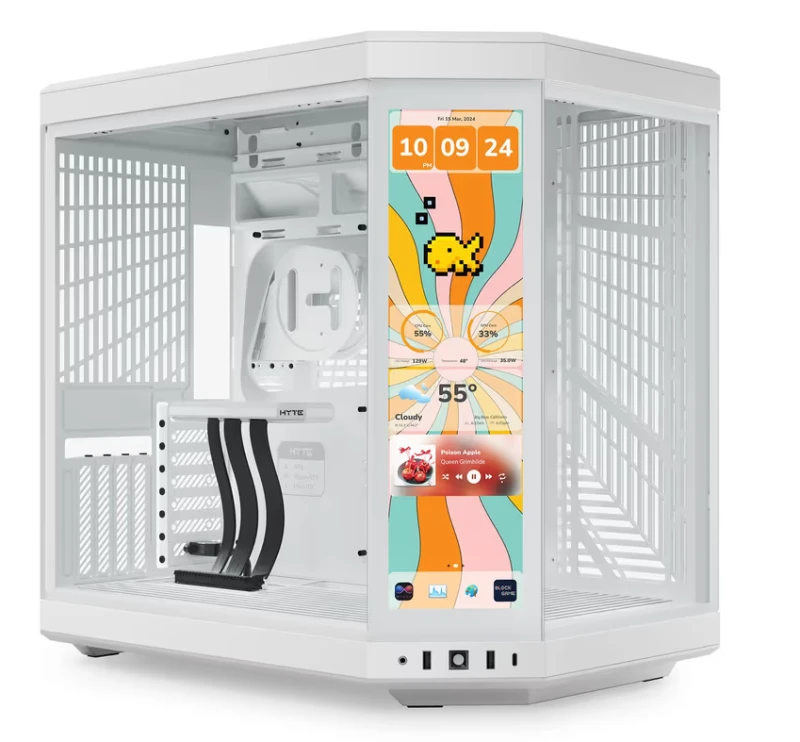 Image of HYTE Y70 TOUCH 14.9" Infinite Dual Chamber Mid-Tower ATX Case - Snow White - CS-HYTE-Y70TTI-WW