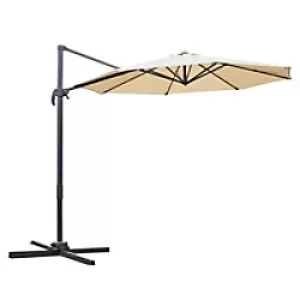 Image of Outsunny Sun Umbrella 84D-065BG Aluminum, Steel, Polyester Beige
