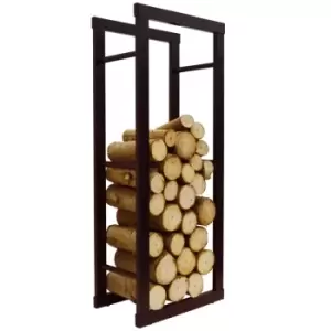 Image of Techstyle Onida Metal 40Cm Slimline Fireside Log Storage Rack Black