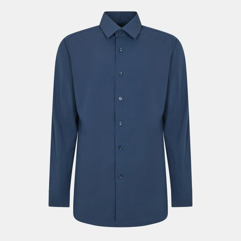 Image of Scotch and Soda Mens Long-Sleeve Oxford Shirt Navy male 14.5 inch