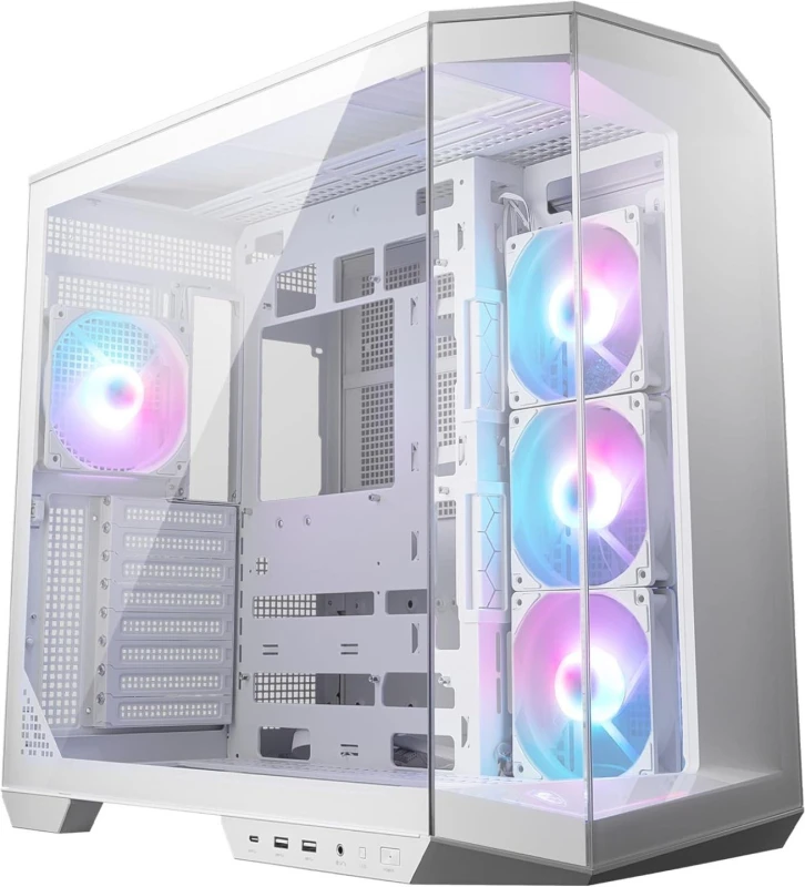 Image of MSI MAG PANO 100R PZ Tempered Glass Midi-ATX Tower Gaming PC Case - White