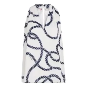 Image of Tommy Hilfiger Vis Coastal Rope Halter Top - Blue