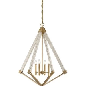 Image of 4 Light Cage Ceiling Pendant - Brass Finish, E14
