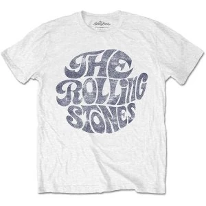 Image of The Rolling Stones - Vintage 70s Logo Unisex Medium T-Shirt - White