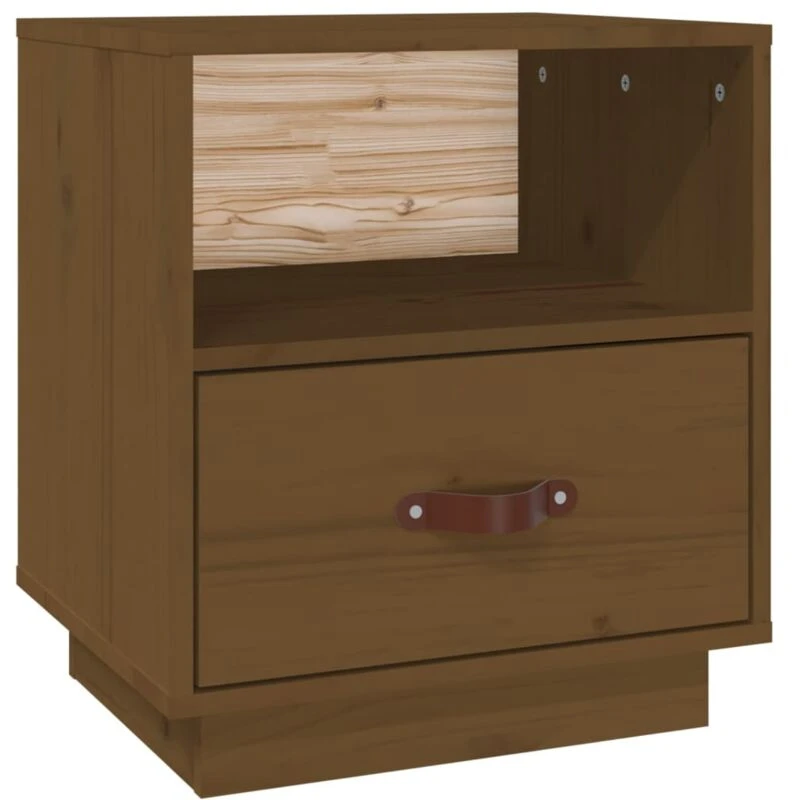 Image of VIDAXL Bedside Cabinet Honey Brown 40x34x45cm Solid Wood Pine Vidaxl 8720287203865