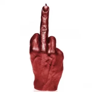 Image of Red Metallic Hand FCK The Finger Candle