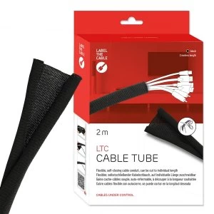 Image of LTC Cable Tube Cable Management Cord Cover Self-Closing & Adjustable Cable Cover (black)