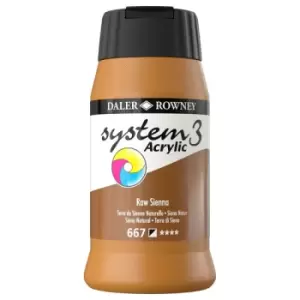 Image of Daler Rowney System 3 Acrylic Paint Raw Sienna (500ml)