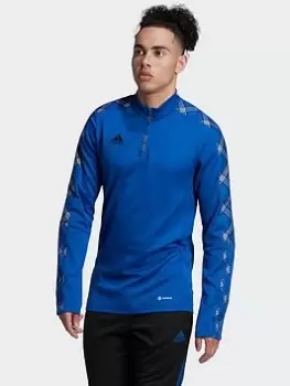 Image of adidas Tiro Fleece Mid-layer Shirt, Blue Size XS Men