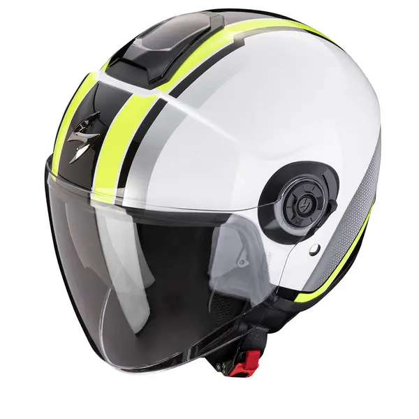 Image of Scorpion Exo-City II Vel White Neon Yellow Jet Helmet Size 2XL