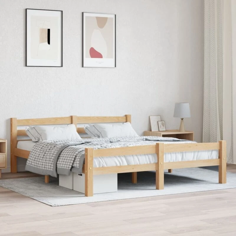 Image of VIDAXL Bed Frame without Mattress Solid Pinewood 160x200cm Vidaxl 8720286327326