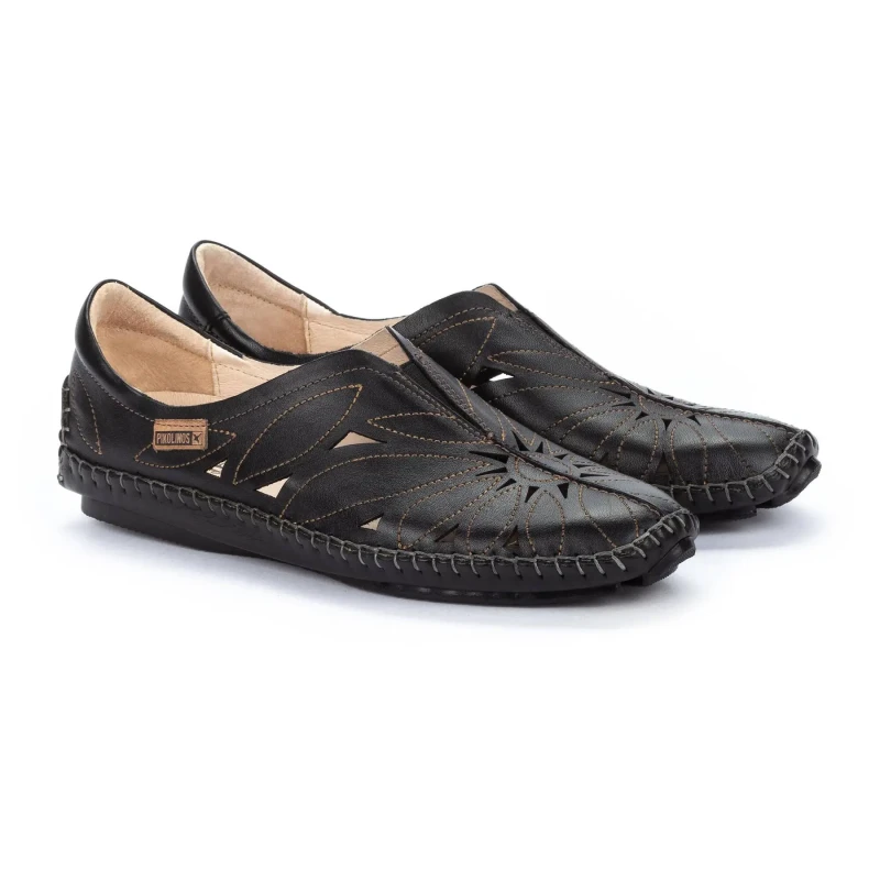 Image of Pikolinos Jerez 578-7399 Leather Womens Slip On Shoes - Black - Size:UK 5-5.5