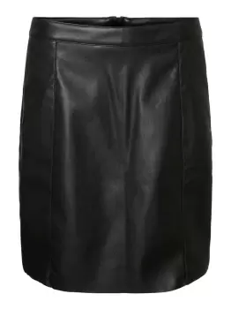 Image of VERO MODA High Waisted Coated Mini Skirt Women Black