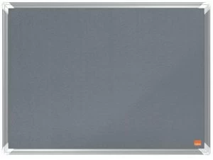 Image of Nobo Premium Plus Grey Felt Notice Board 600x450mm