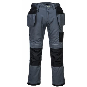 Image of Portwest - T602 - Grey/Black 41 Regular PW3 Holster Work Trousers Combat Cargo Pants
