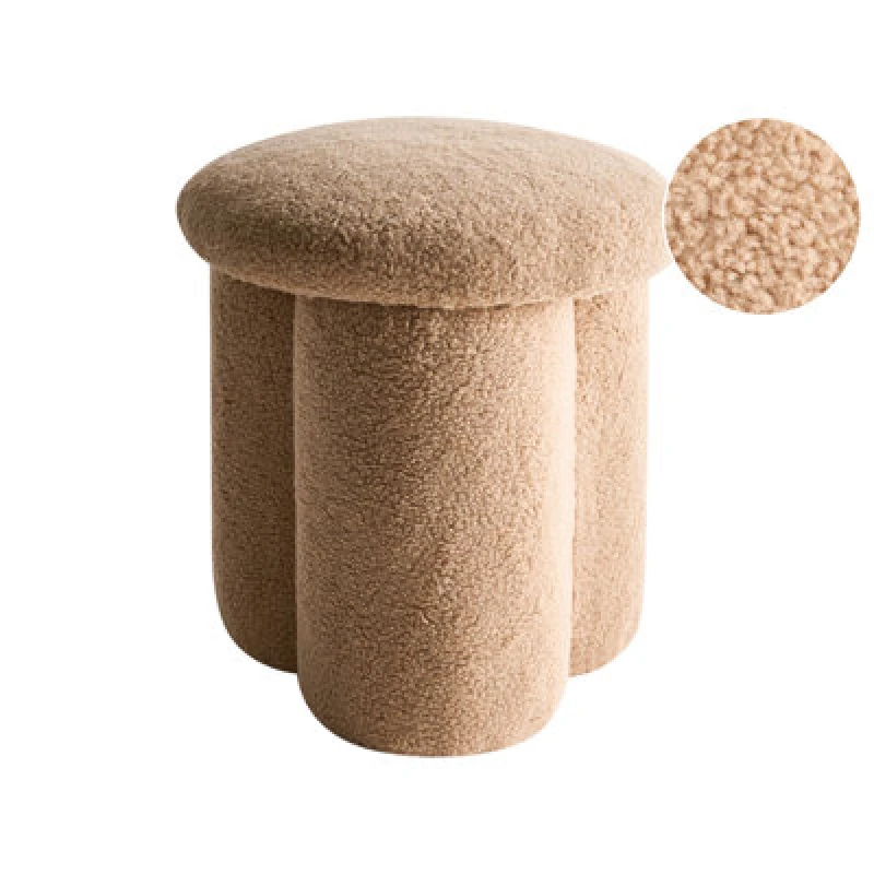 Image of Beliani Pouffe Carrington Boucle Beige