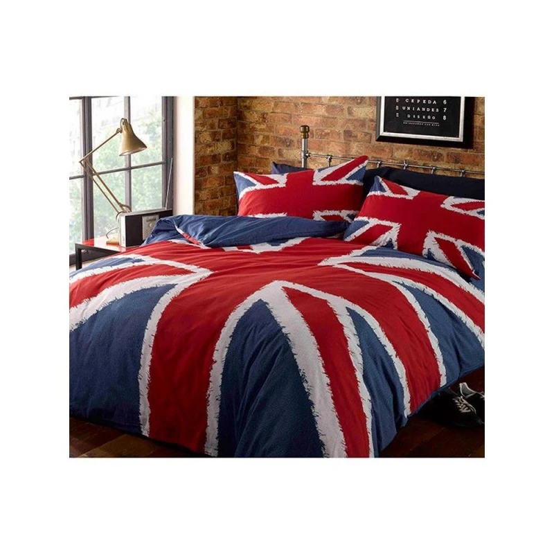 Image of Catherine Lansfield Union Jack Duvet Cover Set in Red Size: Double Red Unisex Double