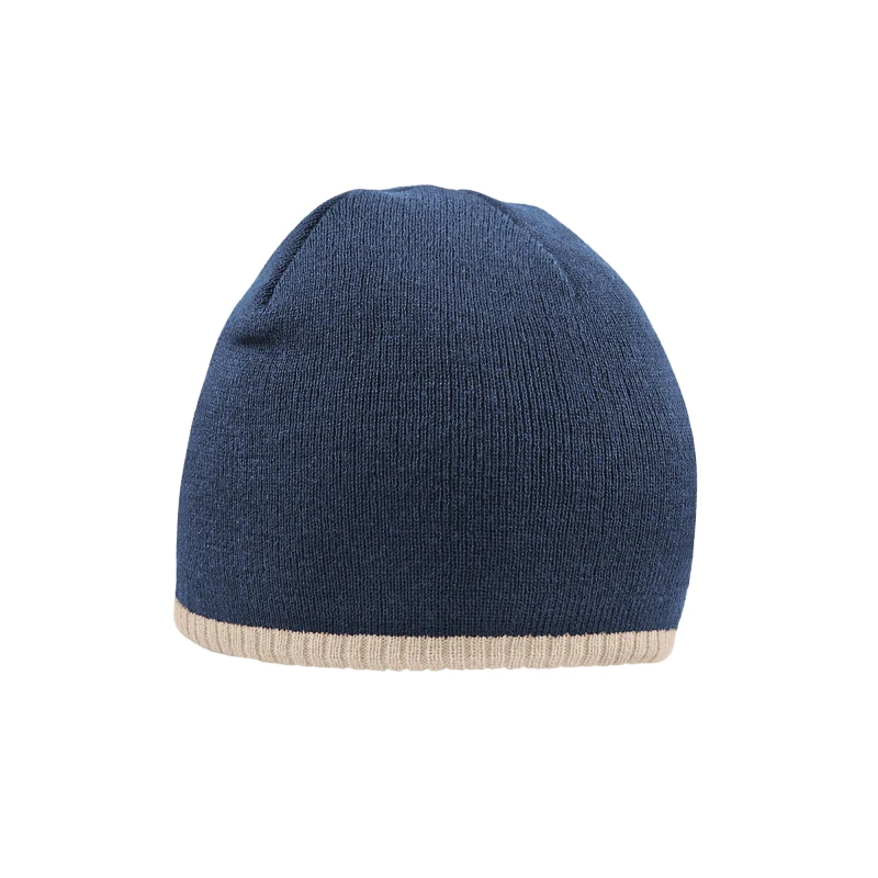 Image of Beechfield Beechfield Men Two Tone Knitted Beanie in Navy Navy One Size Male 5063377392807