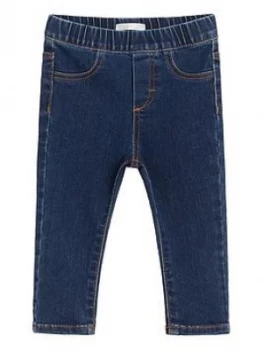 Image of Mango Baby Girls Denim Jegging - Dark Blue