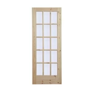 Image of Fully glazed 15 Lite Knotty pine Internal Door H2032mm W813mm