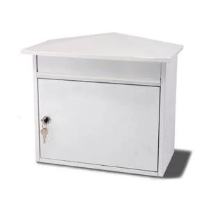 Image of G2 Mersey Post Box Wall Mounted Steel 2 Keys Fixing Kit A4 Slot White