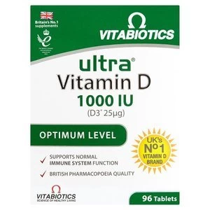 Image of Vitabiotics Ultra Vitamin D Tablets 96s