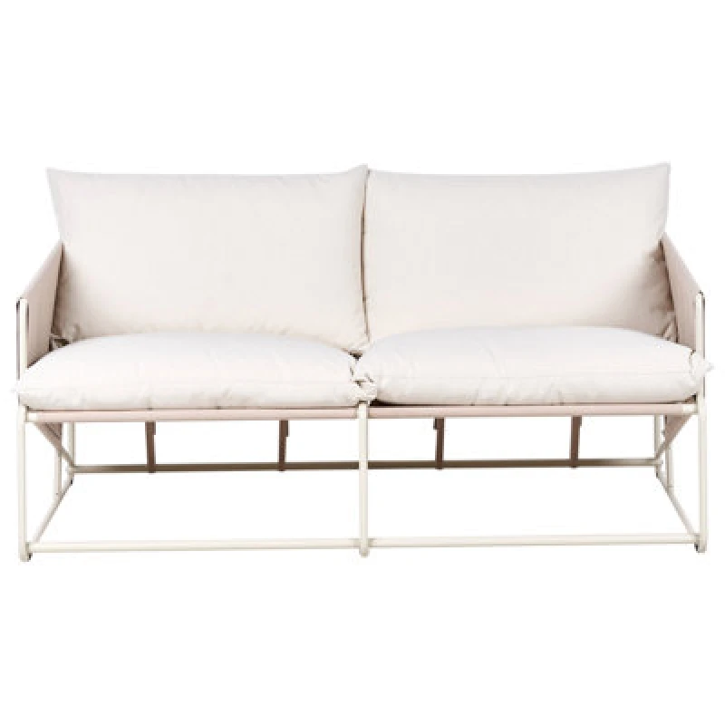 Image of Beliani Garden Sofa 2 Seater Ponte Metal Taupe