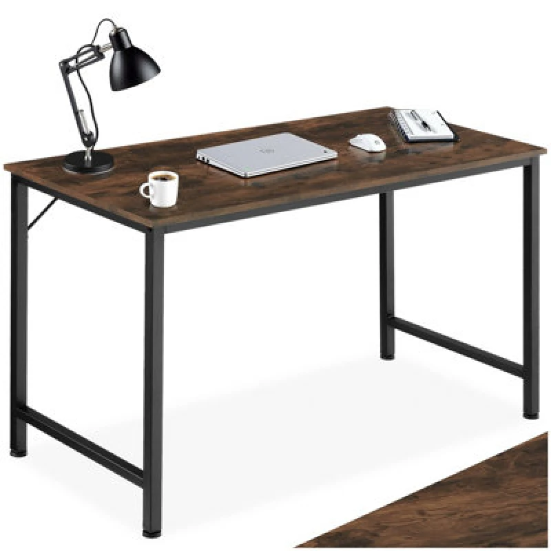 Image of Tectake Desk Jenkins - Computer, Writing, Study Table 140 Cm - Industrial Wood Dark, Rustic