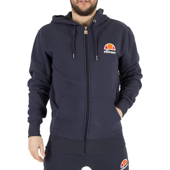 Image of Ellesse Miletto Zip Logo Hoodie mens Sweatshirt in Blue - Sizes UK S,UK M