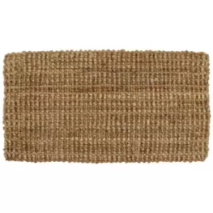 Image of JVL Moris Hand Spun Boucle Coir Jute Doormat, 40x70cm, brown