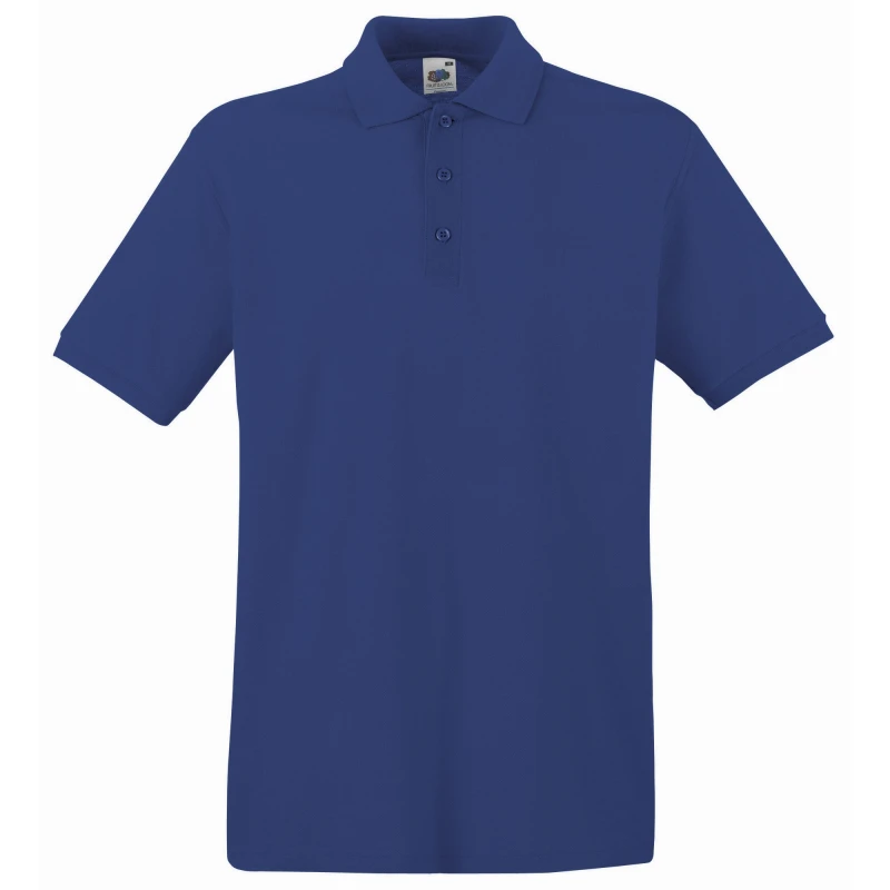 Image of Fruit Of The Loom Fruit of the Loom Men Premium Short Sleeve Polo Shirt in Navy Size: Small Navy S Male 5054752911805