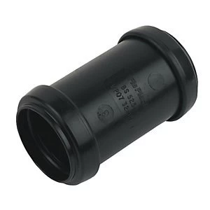Image of FloPlast WP08B Push-Fit Waste Straight Coupler - Black 40mm
