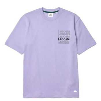 Image of Lacoste Wording T Shirt - Purple 3K0