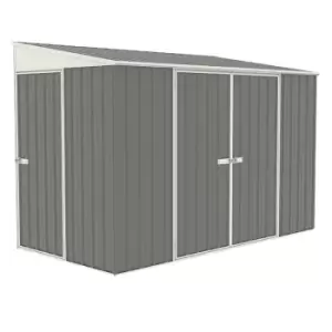 Image of 9'11 x 5' Absco Triple Door Metal Bike Shed - Grey (3m x 1.52m)