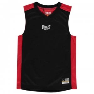 Image of Everlast Basketball Jersey Junior Boys - Black/Red