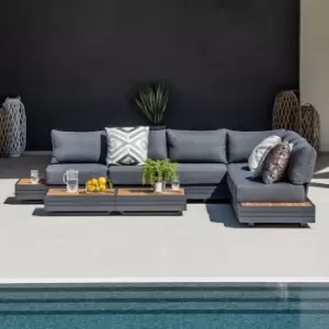 Image of Harbour Lifestyle Panama Luxury Outdoor Corner Group Set - Charcoal