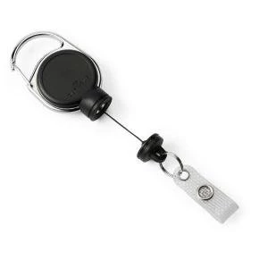 Image of Durable Textile Lanyard with Badge Reel Black 832901