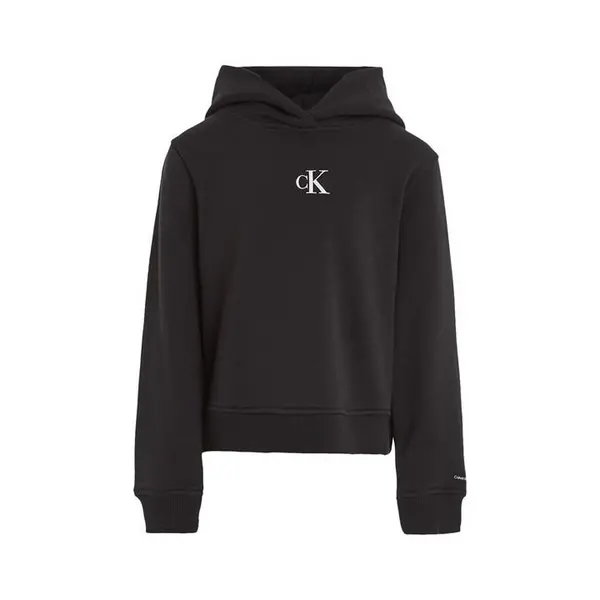 Image of Calvin Klein Jeans Ck Logo Boxy Hoodie - Black 9 - 10 Years