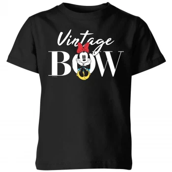 Image of Disney Minnie Mouse Vintage Bow Kids T-Shirt - Black - 9-10 Years