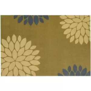 Image of Washamat Recylon Design Modern Flowers 75X50Cm - Ochre