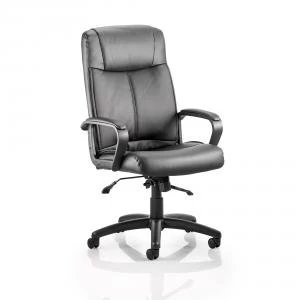 Image of Trexus Plaza Executive Chair With Arms Bonded Leather Black Ref