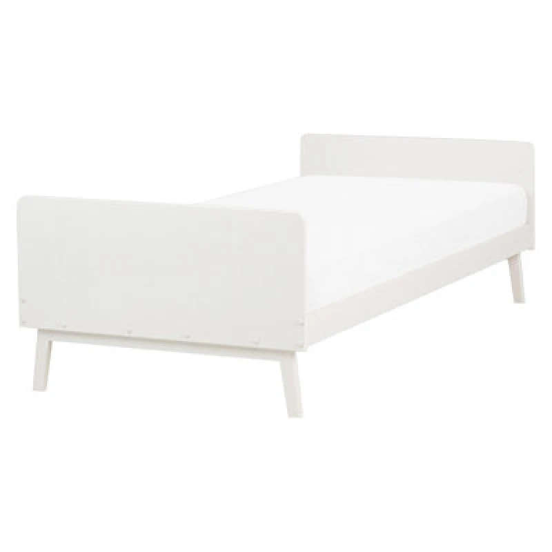 Image of Beliani Bed Pine Wood Bonnac 90 X 200 Cm (Eu Single) White