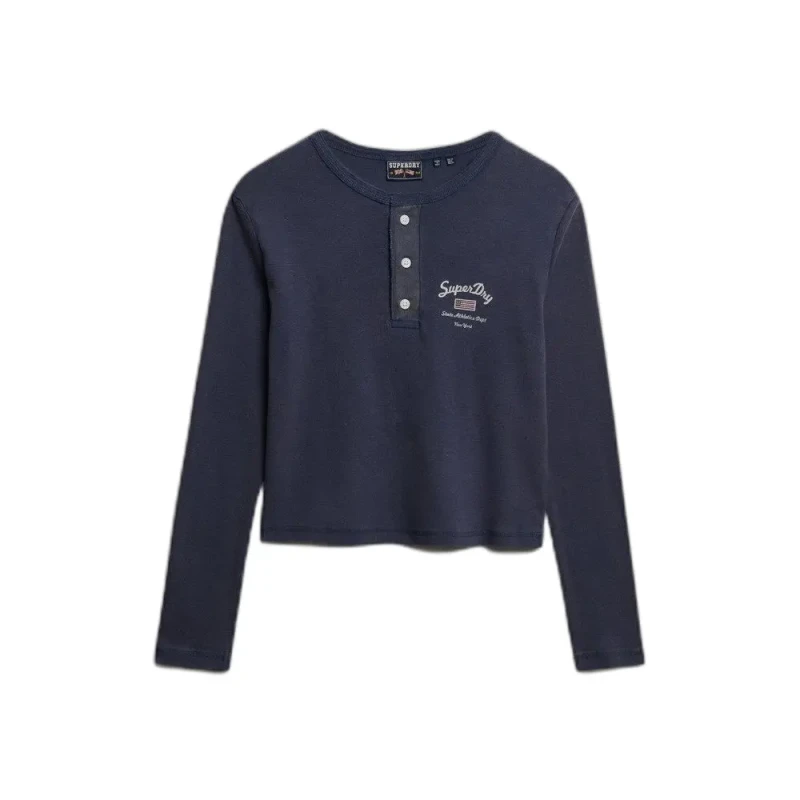 Image of Superdry Womens long sleeve T-Shirt Superdry Athletic Essentials Bleu Female S