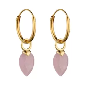 Image of Candy Kite Gold Plated Silver June Birthstone Quartz Hoop Earrings